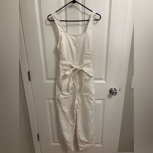 American Eagle Cream denim Jumpsuit